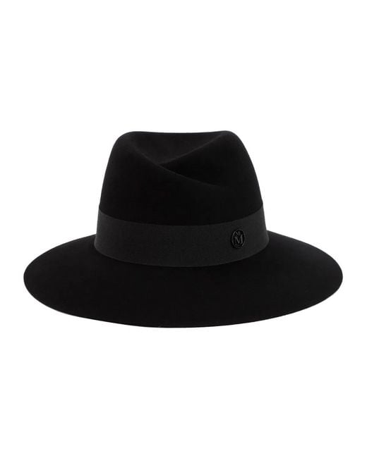 Maison Michel Black Wool Virginie Hat