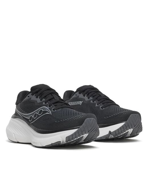 Saucony Black Breathable Mesh Athletic Sneakers With Textured Grip