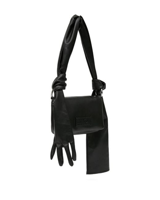 MM6 by Maison Margiela Black Glove Leather Shoulder Bag