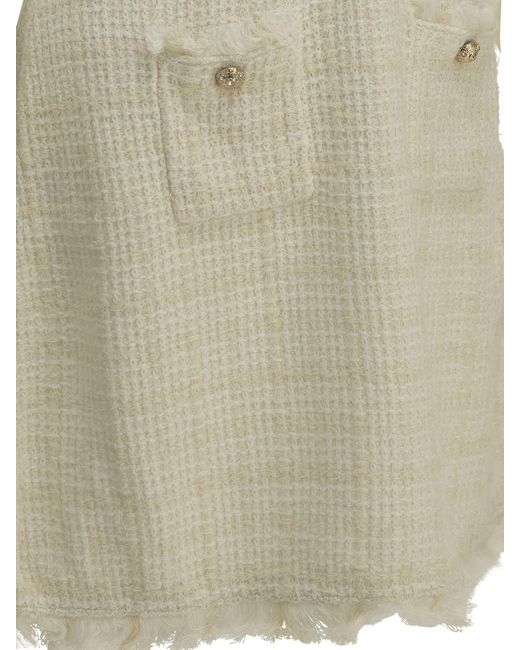 Self-Portrait Natural Short Sheath Dress