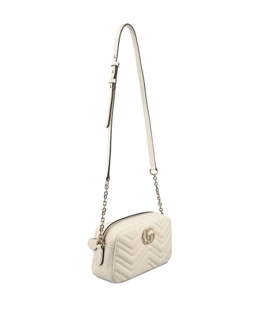 Gucci Natural Small Gg Marmont Chevron Shoulder Bag