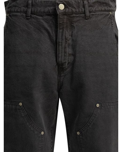 mfpen Gray "Double Knee" Straight Leg Jeans for men