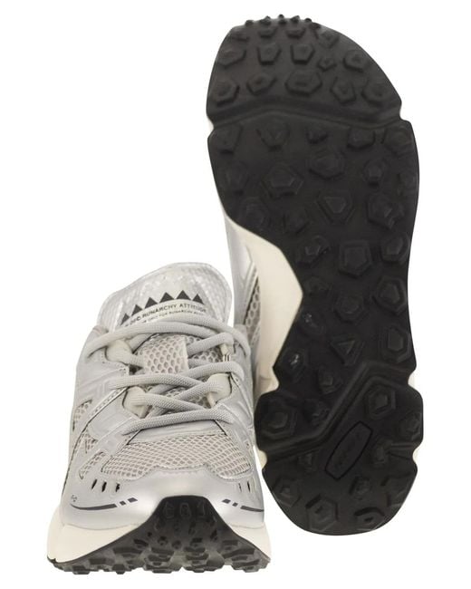 RUN OF White Leather And Fabric Trainers for men