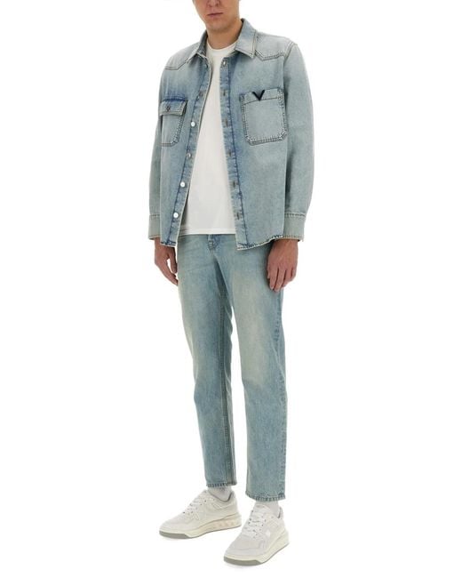 Valentino Blue Denim Shirt for men