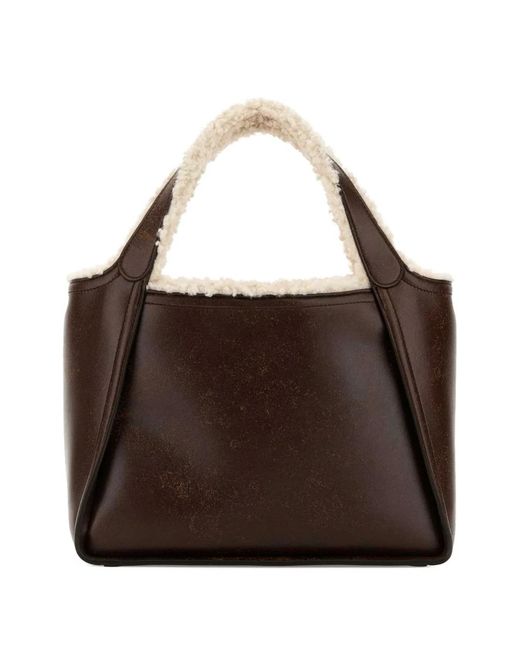 Stella McCartney Brown Round Logo Top Bag