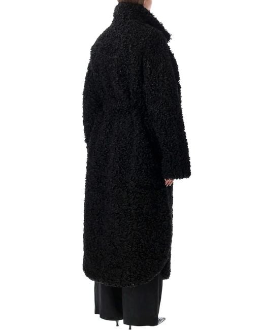 Frankie Shop Black Ravello Faux Shearling Oversized Coat