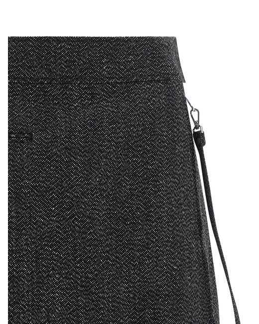 Courreges Black 'Zipped Caviar Mini' Skirt