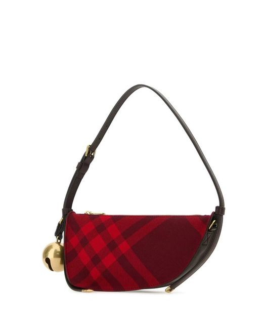 Burberry Embroidered Canvas Mini Shield Shoulder Bag