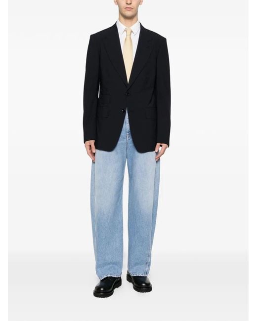 Givenchy Blue Couture Seam Pants for men