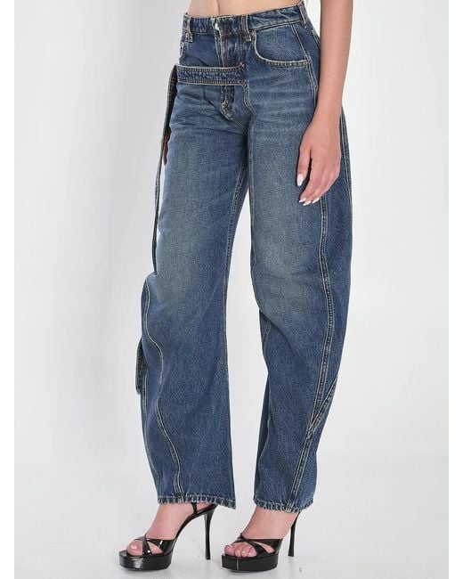 Jean Paul Gaultier Blue Strap Jeans