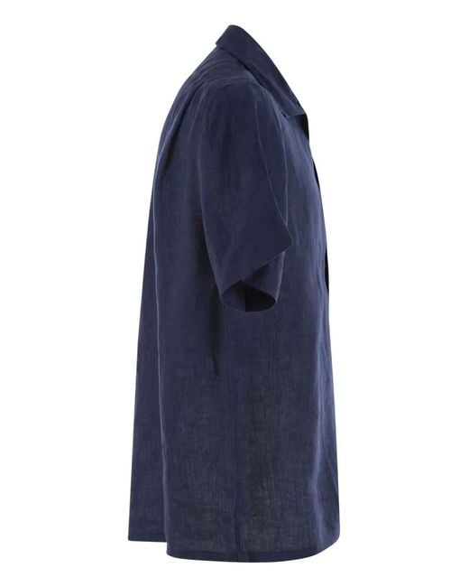 Polo Ralph Lauren Blue Saharan Linen Shirt for men