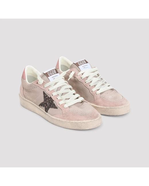 Golden Goose Deluxe Brand Pink Ball Star Leather Sneakers