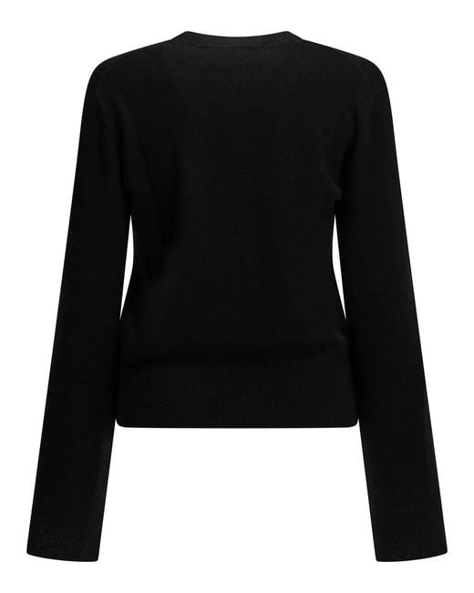 AMI Black "Ami De Coeur" Crew-Neck Sweater