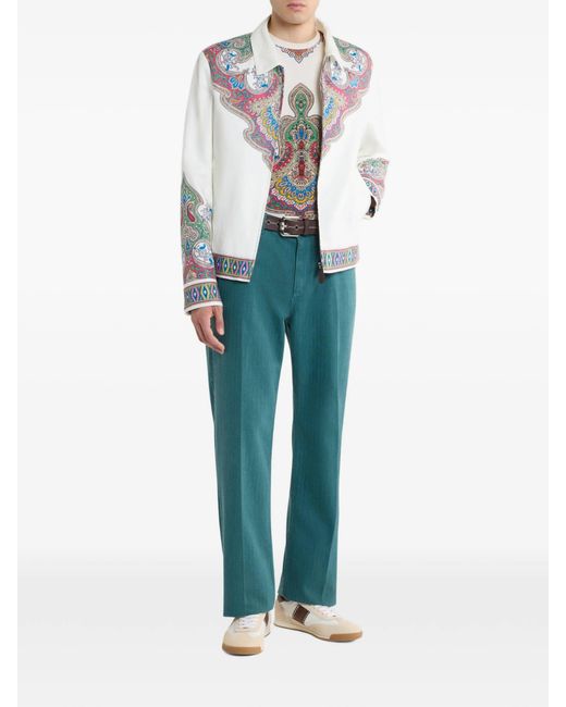Etro White Linen Viscose Outerwear for men