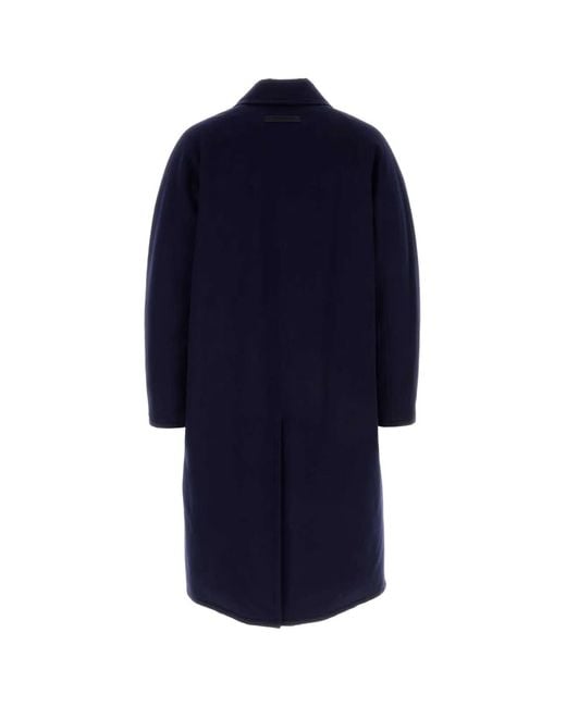Zegna Blue Wool Coat for men