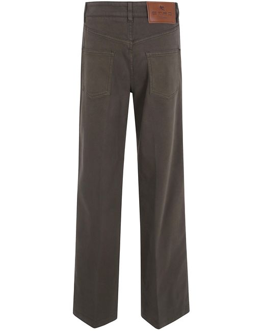 Etro Gray Wide Leg Trousers
