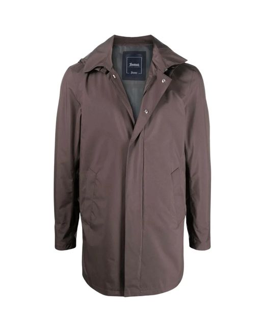 Herno Brown Carcoat Gore With Detachable Hood for men