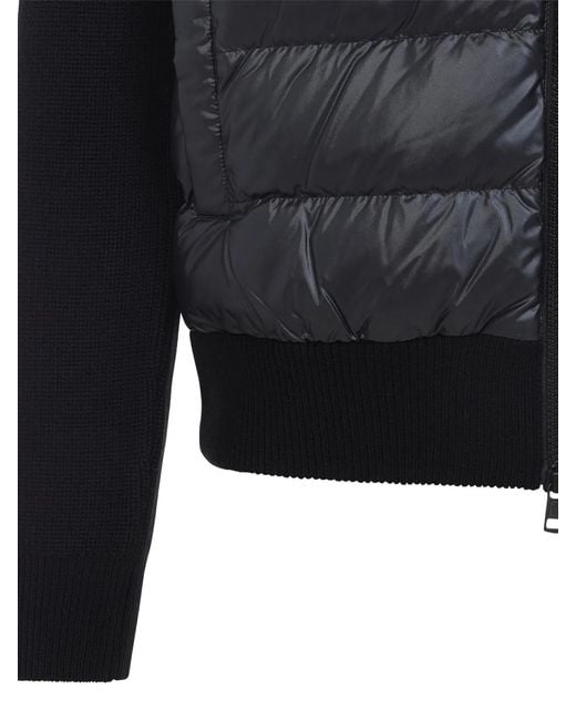 Moncler Black Logo-Patch Padded Jacket for men
