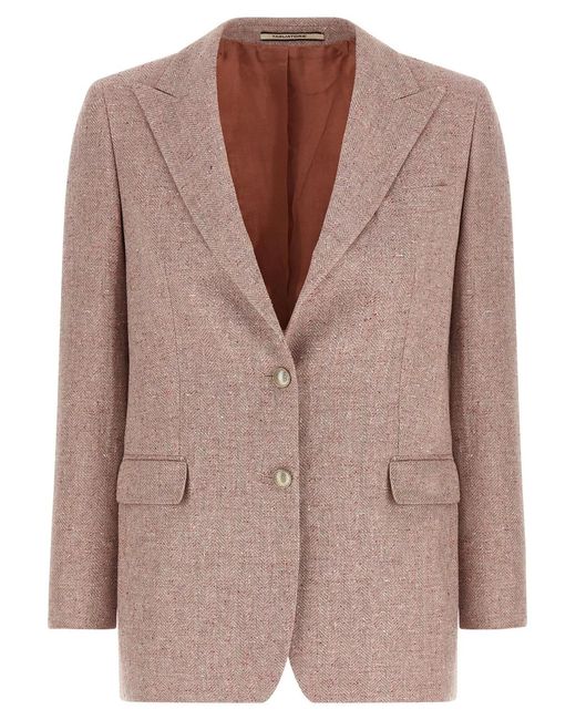 Tagliatore Brown Cotton Blazer