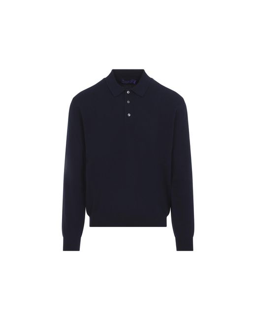 Ralph Lauren Blue Chairman L/Knit Polo for men