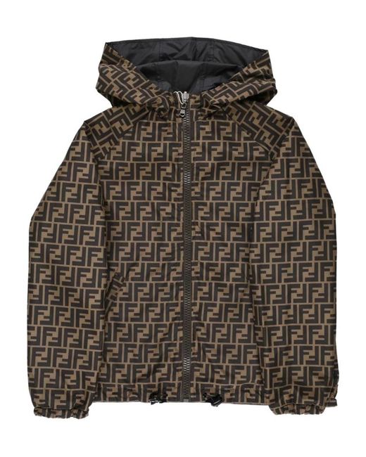 Fendi Gray K-Way "Delfi" Doubleface