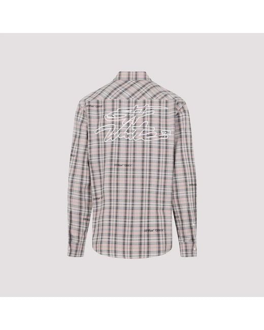 Off-White c/o Virgil Abloh Gray Flannel Cotton Shirt for men