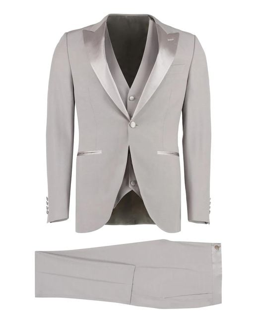 Canali Gray Wool Two-Pieces Suit for men