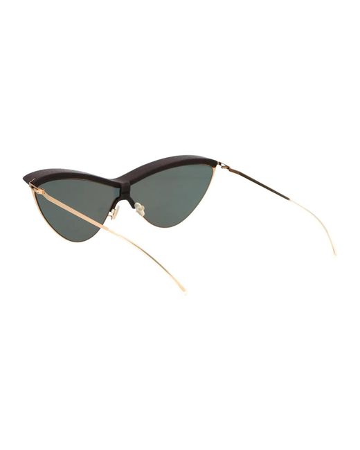 Mykita Brown Mh8 Ebony Champagne Champagne Shield Metal Sunglasses