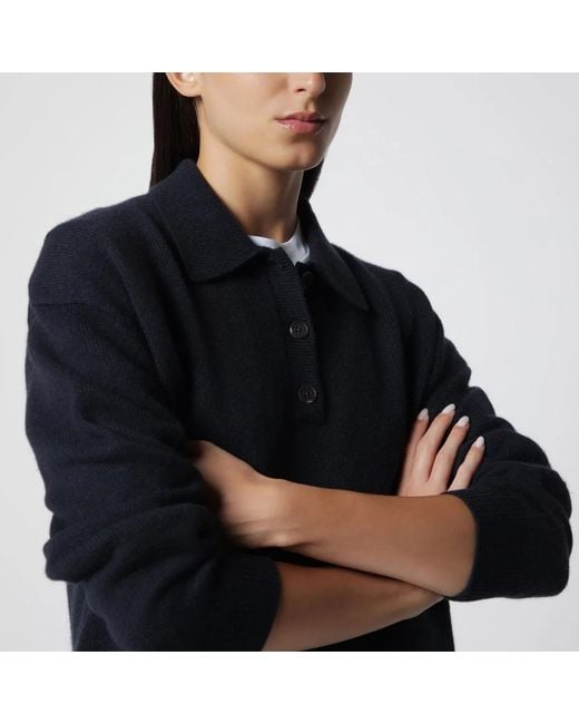 Anine Bing Black Cashmere Polo Sweater