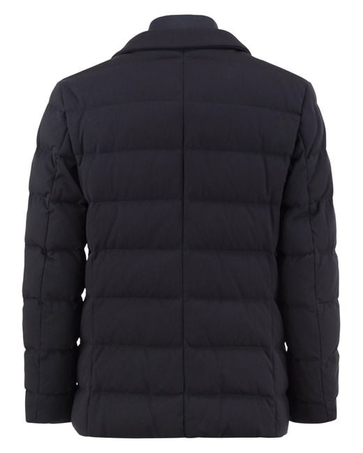Fay Blue Stretch Nylon Down Blazer for men