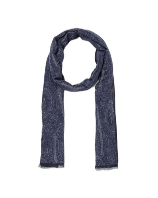 Etro Blue Scarf 68 X 200 Cm for men