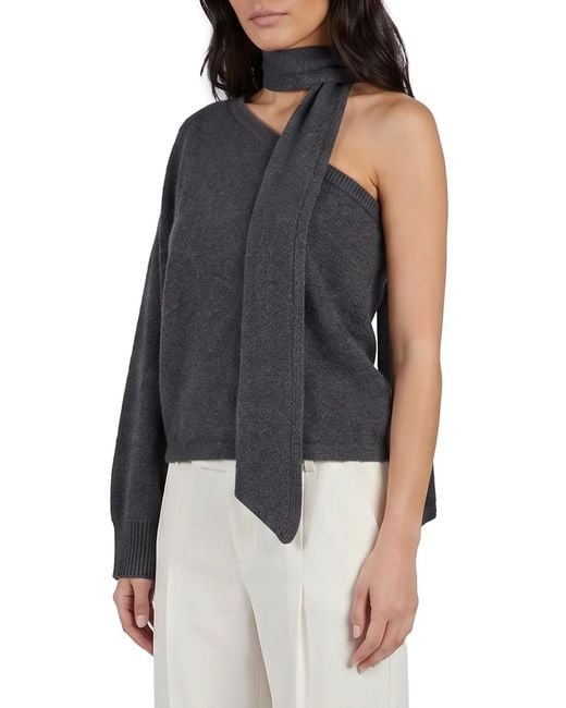 FEDERICA TOSI Blue One-Shoulder Top With Scarf Detail