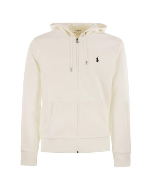 Polo Ralph Lauren Hoodie With Zip in White for Men | Lyst