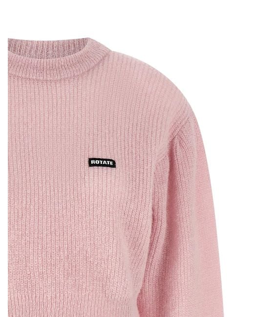 ROTATE BIRGER CHRISTENSEN Pink Rotate Birger Christensen 'Knit Puff' Sweater