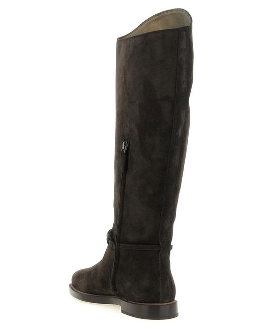 Brunello Cucinelli Black Suede Boots