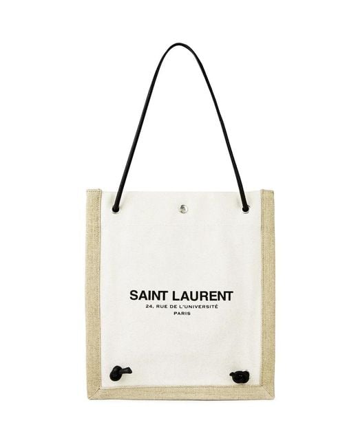 Saint Laurent Natural Universite Logo Flat Crossbody Bag for men