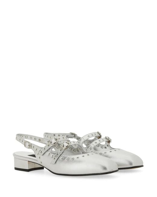CAREL PARIS White Mary Jane Slingback "Queen"