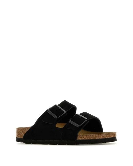 Birkenstock Black Arizona Suede Leather Sandals