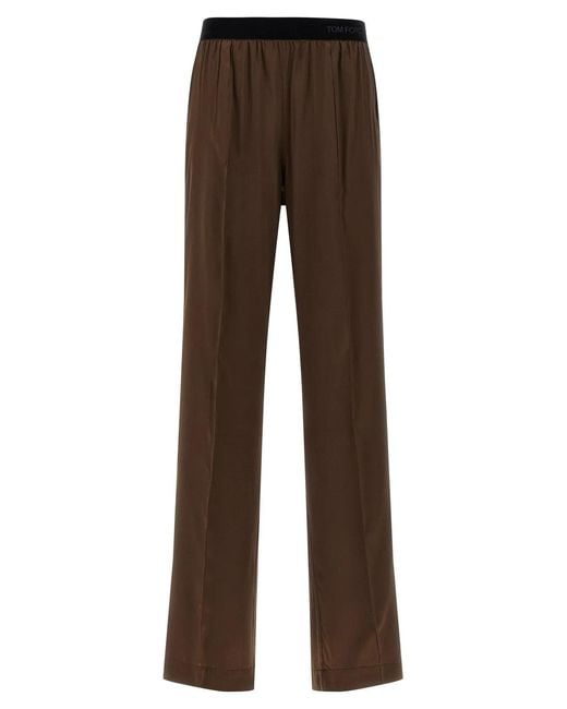 Tom Ford Brown Silk Pants