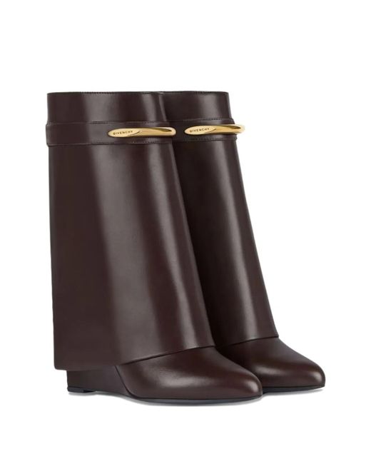 Givenchy Brown Shark Pinch Ankle Boots 90Mm