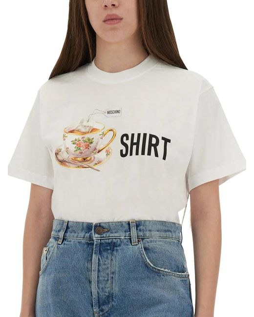 Moschino Gray T-Shirt With Print