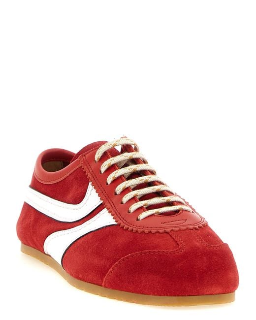 Dries Van Noten Red Suede Sneakers