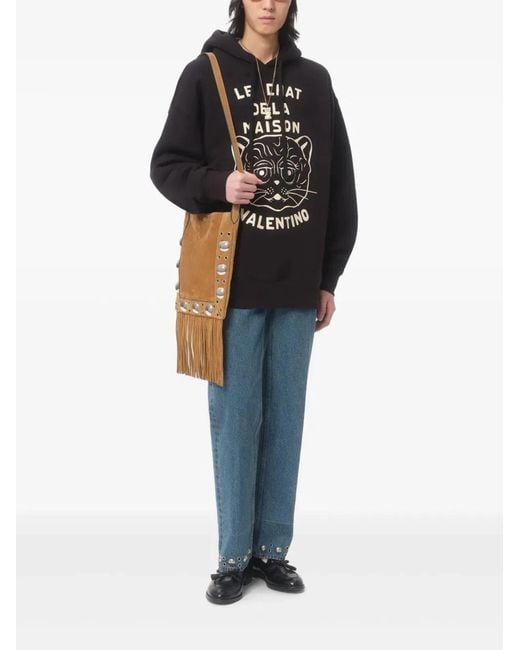Valentino Black Sweatshirt With Le Chat De La Maison Patch for men