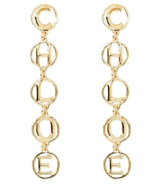 Chloé Metallic Script" Earring