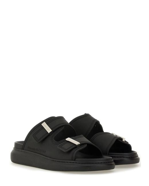 McQueen Black "Hybrid Double Buckle" Sandal for men