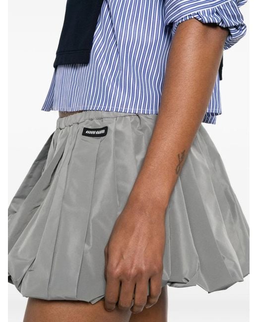 Miu Miu Gray Sleeveless Cotton Poplin Shirt