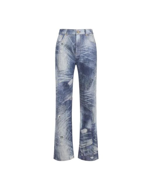 Roberto Cavalli Blue Dark 5-Pocket Cotton Jeans