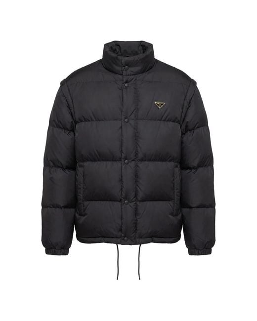 Prada Black Re-Nylon Down Jacket for men