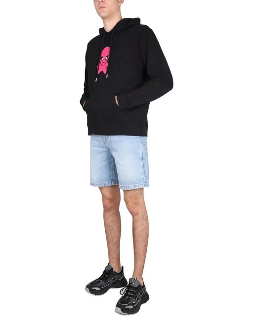 Gcds Black Sweatshirt "Wirdo" for men