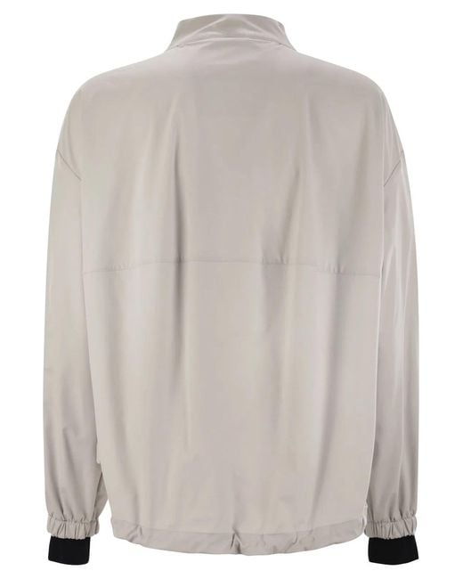 Herno Gray Laminar Bomber Jacket With Zip
